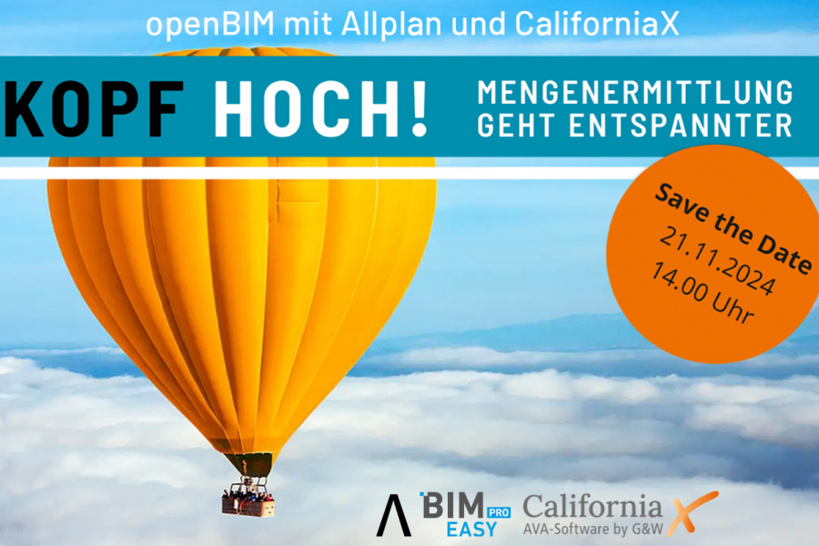 Kostenfreies GeWinar am 21.11.24: openBIM mit Allplan und CaliforniaX